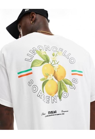 ASOS DESIGN oversized t-shirt with limoncello graphic