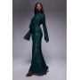 ASOS DESIGN all over sequin long sleeve wrap front detail maxi dress