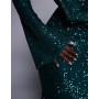 ASOS DESIGN all over sequin long sleeve wrap front detail maxi dress