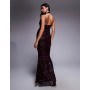 ASOS DESIGN all over sequin plunge maxi dress
