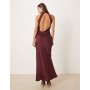 ASOS DESIGN satin halterneck maxi dress