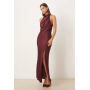 ASOS DESIGN satin halterneck maxi dress
