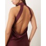 ASOS DESIGN satin halterneck maxi dress