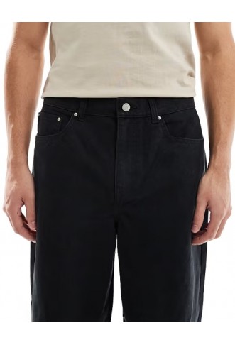 ASOS DESIGN horseshoe jeans in black