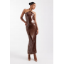The Frolic exclusive sequin cross front halterneck maxi dress