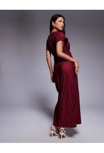 ASOS DESIGN twist front plisse sleeveless maxi dress