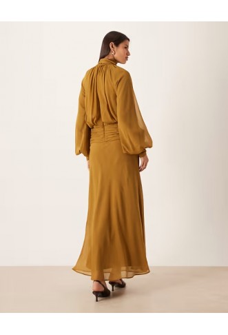 ASOS DESIGN high neck drape chiffon maxi dress