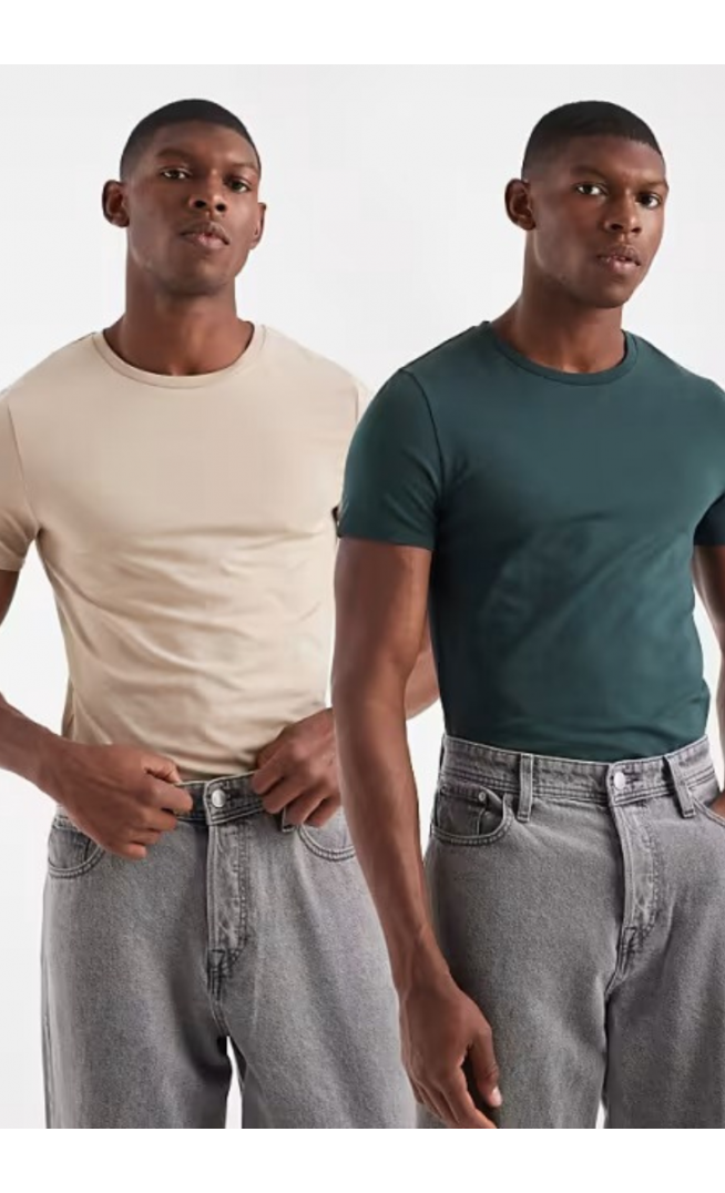 ASOS DESIGN Essentials 2 pack muscle fit t-shirts