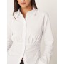 ASOS DESIGN fitted ruched shirt in white