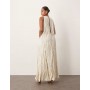 ARRANGE Curve beaded fringe maxi dress with splits