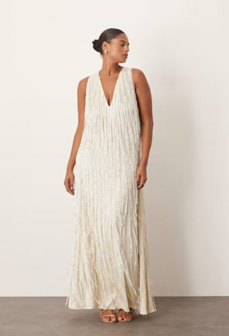 ARRANGE Curve beaded fringe...