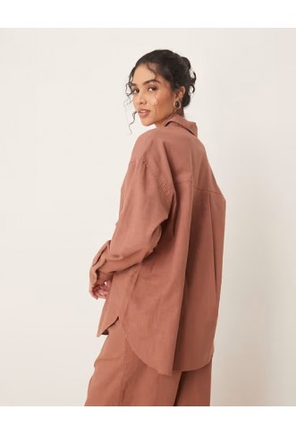 ASOS DESIGN oversized linen look shirt co-ord
