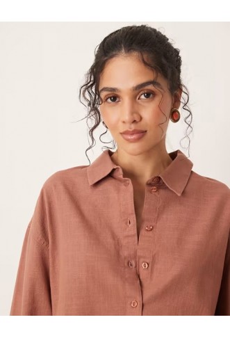 ASOS DESIGN oversized linen look shirt co-ord