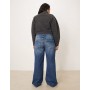 ASOS DESIGN Curve relaxed flare jean in dark midwash