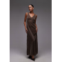 & Other Stories velvet maxi slip dress in mole