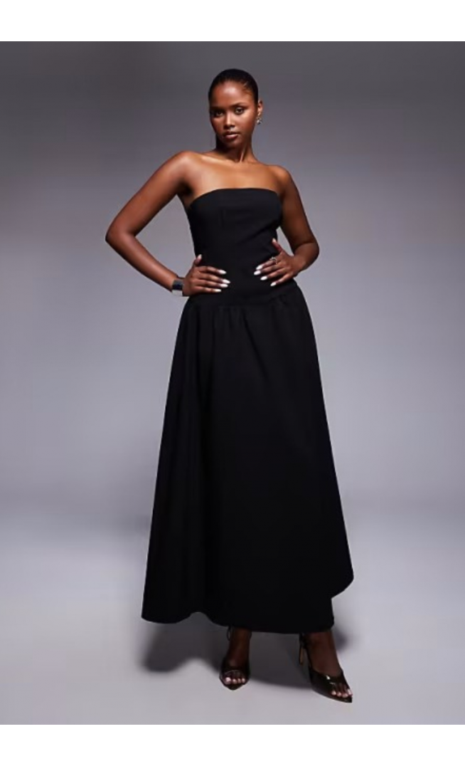 Kaiia exclusive structured bandeau drop waist maxi dress