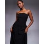 Kaiia exclusive structured bandeau drop waist maxi dress