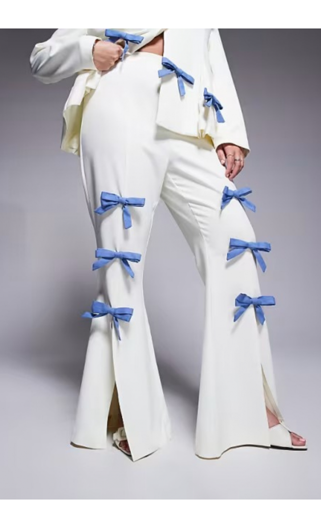 ASOS LUXE Curve co-ord tailored trouser with denim bows