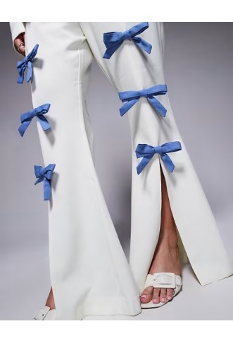 ASOS LUXE Curve co-ord tailored trouser with denim bows