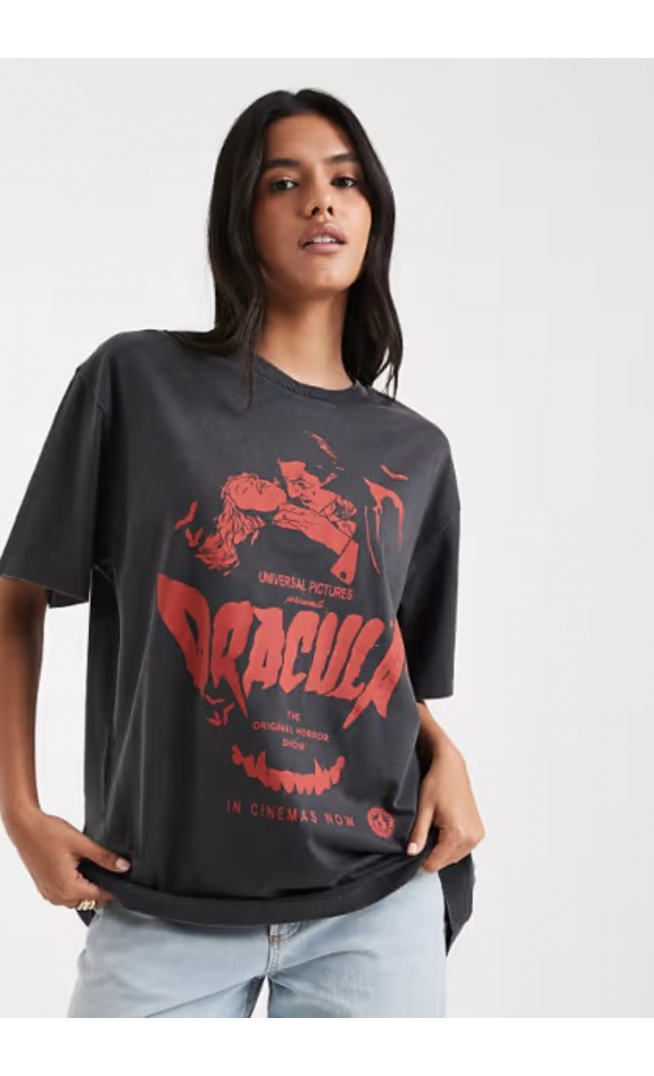 ASOS DESIGN oversized t-shirt with Halloween dracula licence graphic
