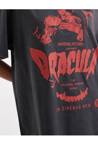 ASOS DESIGN oversized t-shirt with Halloween dracula licence graphic
