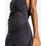 ASOS DESIGN mesh twist bust detail halter maxi dress