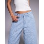 Liquor N Poker leopard print denim jorts in jacquard