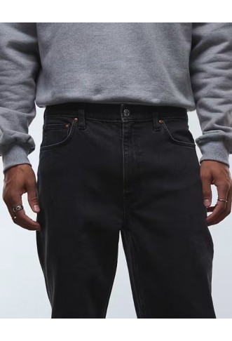 ASOS DESIGN straight leg jeans in washed black