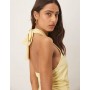 ASOS DESIGN halter mini rara skirt in yellow