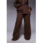 ASOS LUXE Curve co-ord straight trousers in brown