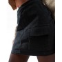Threadbare velvet cord mini skirt in black
