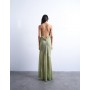 Topshop occasion mixed fabric cowl neck dress