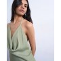 Topshop occasion mixed fabric cowl neck dress