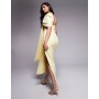 ASOS DESIGN off shoulder bow detail midi dress in yellow