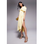 ASOS DESIGN off shoulder bow detail midi dress in yellow