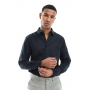ASOS DESIGN formal easy iron twill regular shirt in black