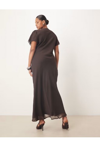 ASOS DESIGN Curve lace detail tie front midi dress