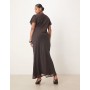 ASOS DESIGN Curve lace detail tie front midi dress