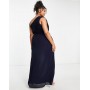 Yaura Plus Bridesmaid drape one shoulder maxi dress