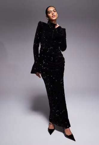 ASOS LUXE velvet sequin...