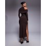 ASOS DESIGN high neck aysm cold shoulder midi dress