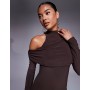 ASOS DESIGN high neck aysm cold shoulder midi dress
