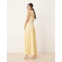 ASOS DESIGN lace bodice pleated skirt midaxi dress