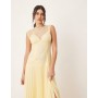 ASOS DESIGN lace bodice pleated skirt midaxi dress