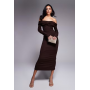 ASOS DESIGN off shoulder twist midi dress with long sleeves