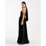 ASOS DESIGN satin slash neck seam detail maxi dress