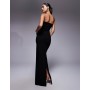 Vesper bengaline bandeau mesh panel detail maxi dress