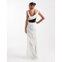 ASOS DESIGN drape maxi dress with contrast bonded