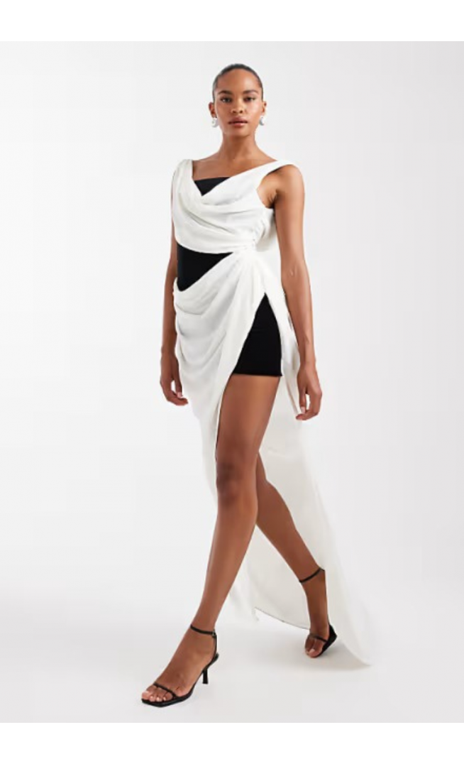 ASOS DESIGN drape maxi dress with contrast bonded