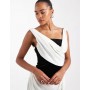 ASOS DESIGN drape maxi dress with contrast bonded